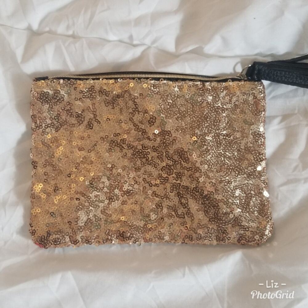 Ipsy | Gold Sequin Makeup Bag/Purse - add me to a bundle!